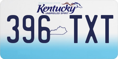 KY license plate 396TXT