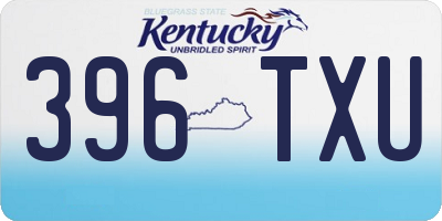 KY license plate 396TXU