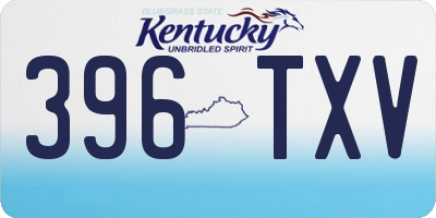 KY license plate 396TXV