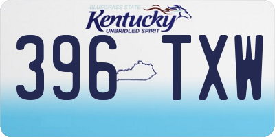 KY license plate 396TXW