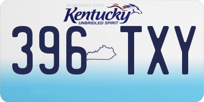 KY license plate 396TXY