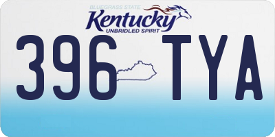 KY license plate 396TYA