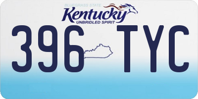 KY license plate 396TYC