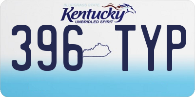 KY license plate 396TYP