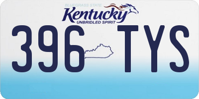 KY license plate 396TYS