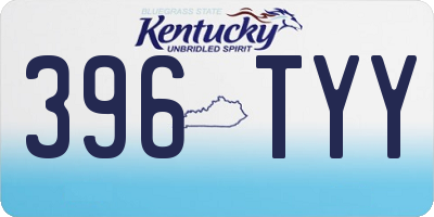 KY license plate 396TYY