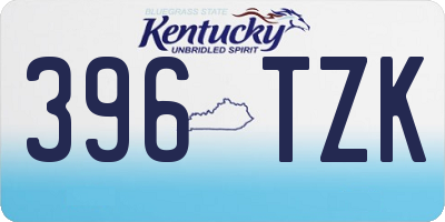 KY license plate 396TZK
