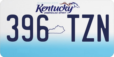 KY license plate 396TZN