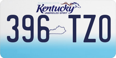 KY license plate 396TZO