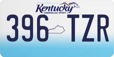 KY license plate 396TZR