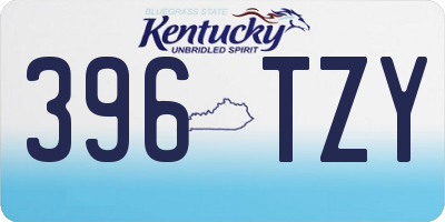 KY license plate 396TZY