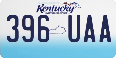 KY license plate 396UAA
