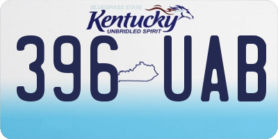 KY license plate 396UAB