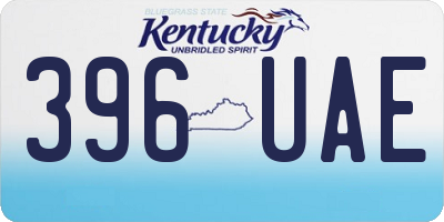 KY license plate 396UAE
