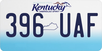 KY license plate 396UAF