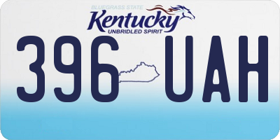 KY license plate 396UAH