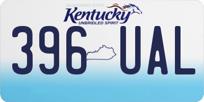 KY license plate 396UAL