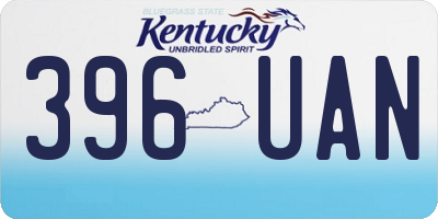 KY license plate 396UAN