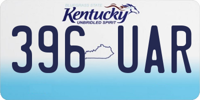 KY license plate 396UAR