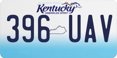 KY license plate 396UAV