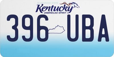 KY license plate 396UBA