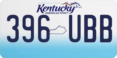 KY license plate 396UBB