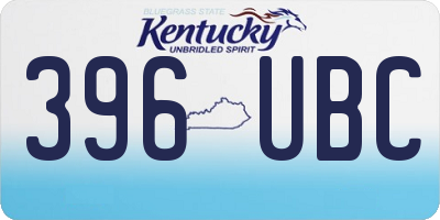 KY license plate 396UBC