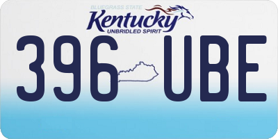 KY license plate 396UBE