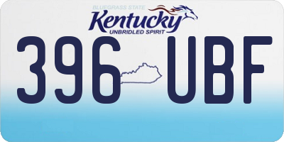 KY license plate 396UBF