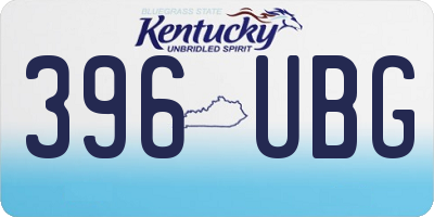 KY license plate 396UBG