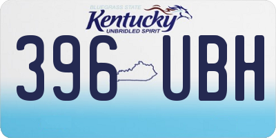 KY license plate 396UBH