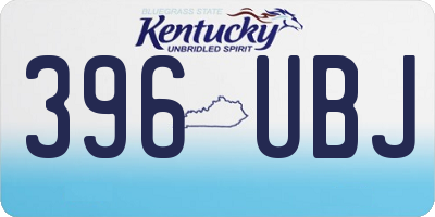 KY license plate 396UBJ