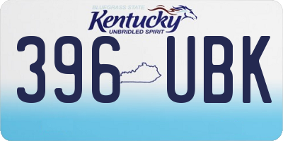 KY license plate 396UBK