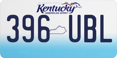 KY license plate 396UBL
