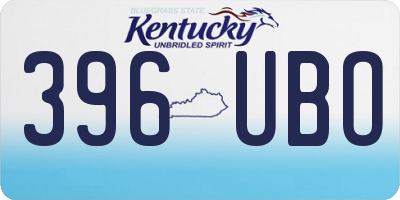KY license plate 396UBO