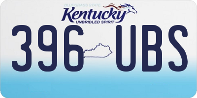 KY license plate 396UBS
