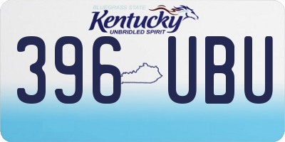 KY license plate 396UBU