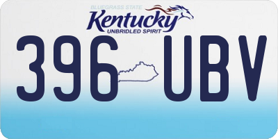 KY license plate 396UBV