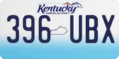 KY license plate 396UBX