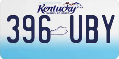 KY license plate 396UBY