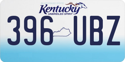 KY license plate 396UBZ