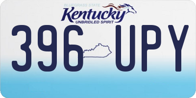 KY license plate 396UPY