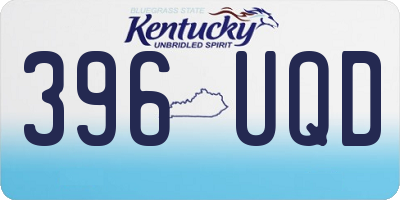 KY license plate 396UQD