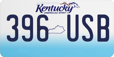 KY license plate 396USB