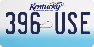 KY license plate 396USE