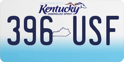 KY license plate 396USF