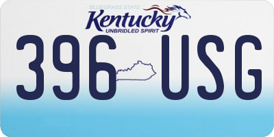 KY license plate 396USG