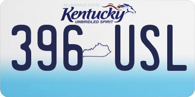 KY license plate 396USL