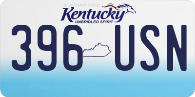 KY license plate 396USN