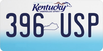 KY license plate 396USP